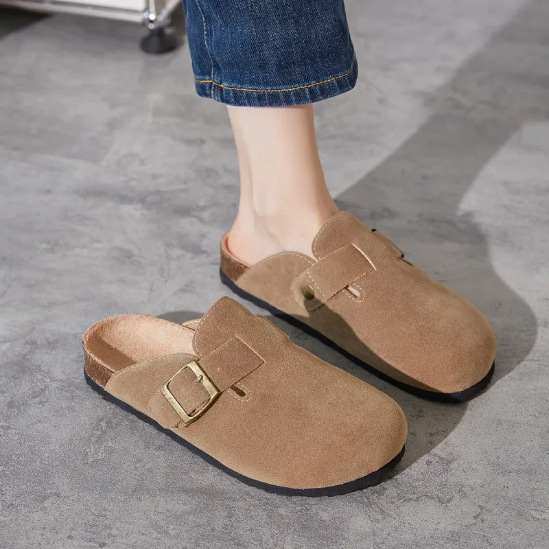 Georgina Goodman Slip Resistant Wrap toe Slippers Women's Khaki-1