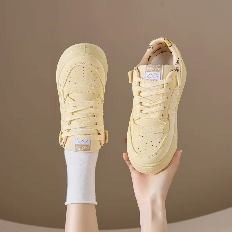 Georgina Goodman White Sneakers Lightweight, Breathable, And Slip Resistant Low Top Skateboard Shoes Women's-6