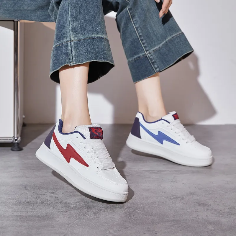 Georgina Goodman Lightweight And Breathable Low-Top Skateboard Shoes Women's White Blue Red-3