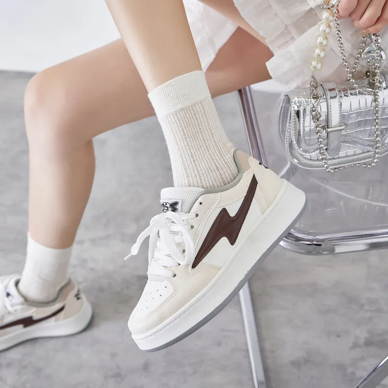Georgina Goodman Original Small Lightning Letter Sole Puffy Shoes Non slip Lightweight Low Top Small White Shoes Unisex-11
