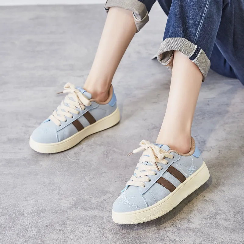 Georgina Goodman Small White Shoes Anti Slip Wear Resistant Lightweight Breathable Low Top Skateboard Shoes Women's-21