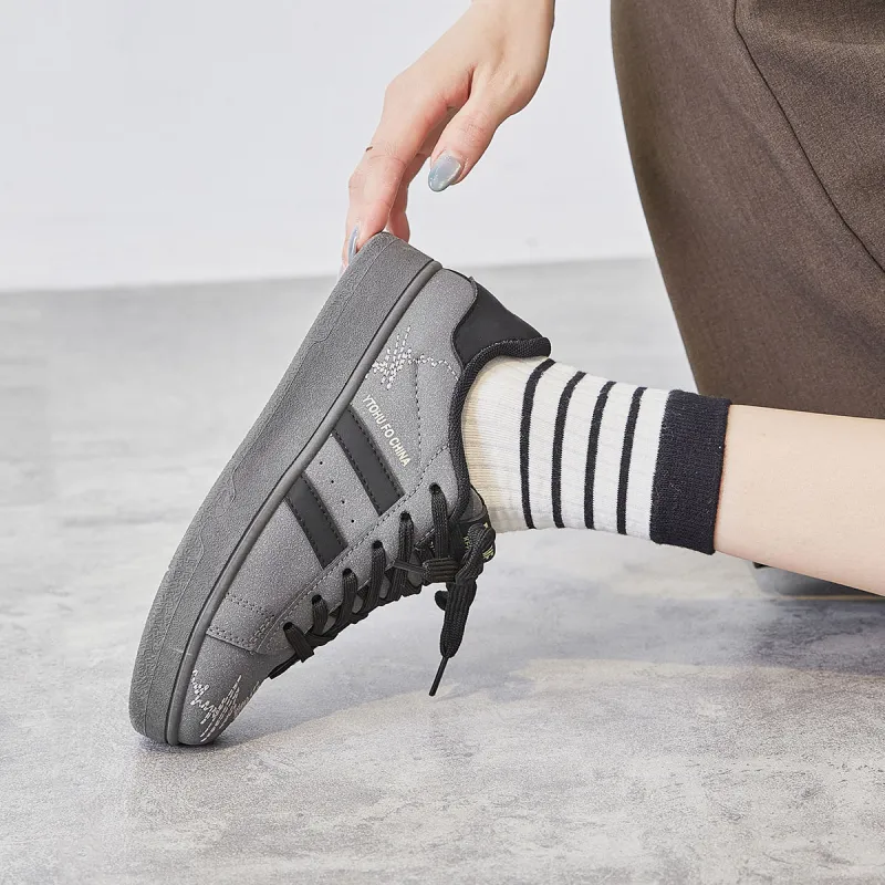 Georgina Goodman Small White Shoes Anti Slip Wear Resistant Lightweight Breathable Low Top Skateboard Shoes Women's-7