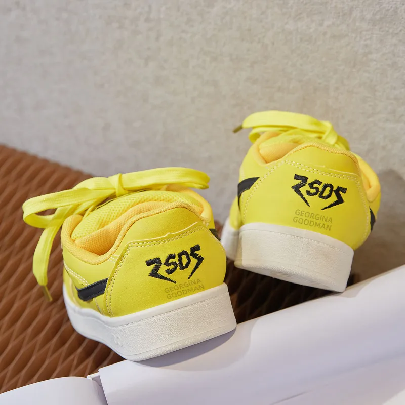 Georgina Goodman Lightweight Anti Slip Low Top Skateboard Shoes Women's Yellow-6