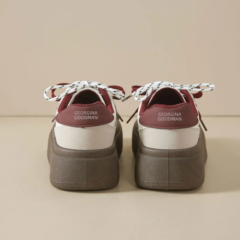 Georgina Goodman Slip Resistant, Lightweight, And Breathable Low Top Skateboard Shoes Women's Burgundy-3