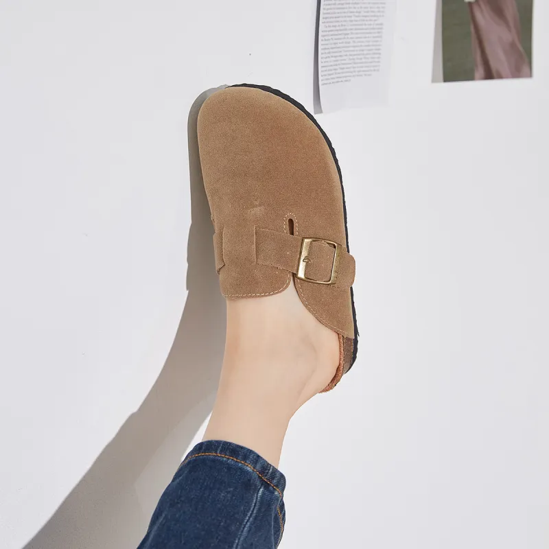 Georgina Goodman Slip Resistant Wrap toe Slippers Women's Khaki-5