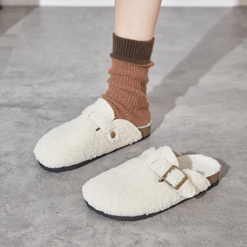 Georgina Goodman Abrasion Resistant Closed Toe Slippers Mules Women's Ecru-1