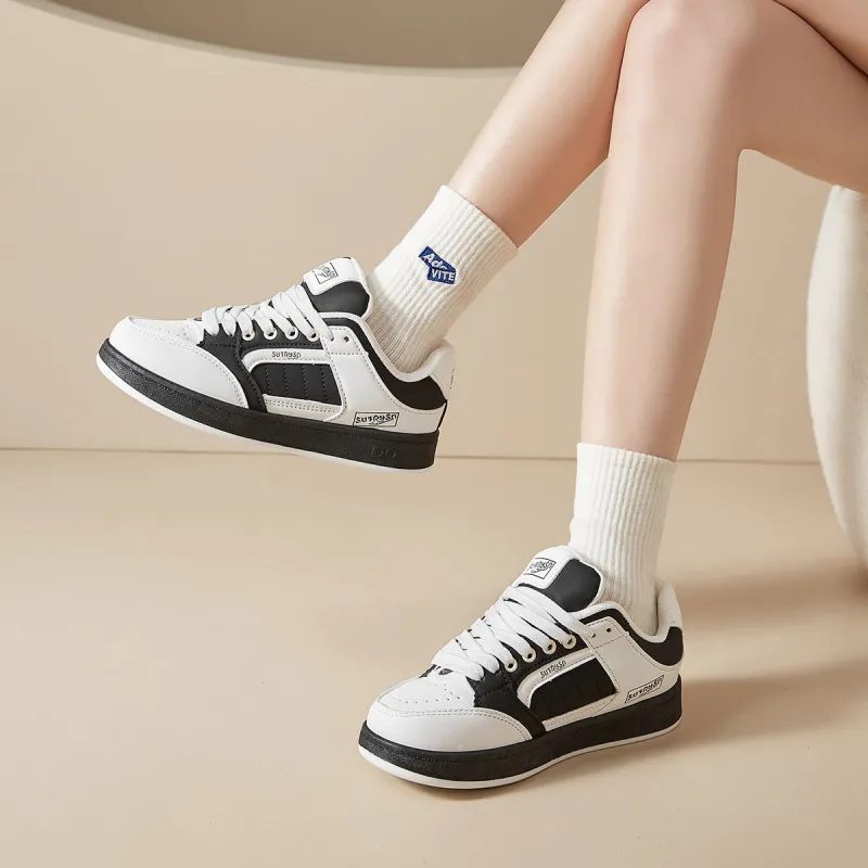 Georgina Goodman Anti-Slip Wear-Resistant Low-Top Skateboard Shoes Women's White Black-1