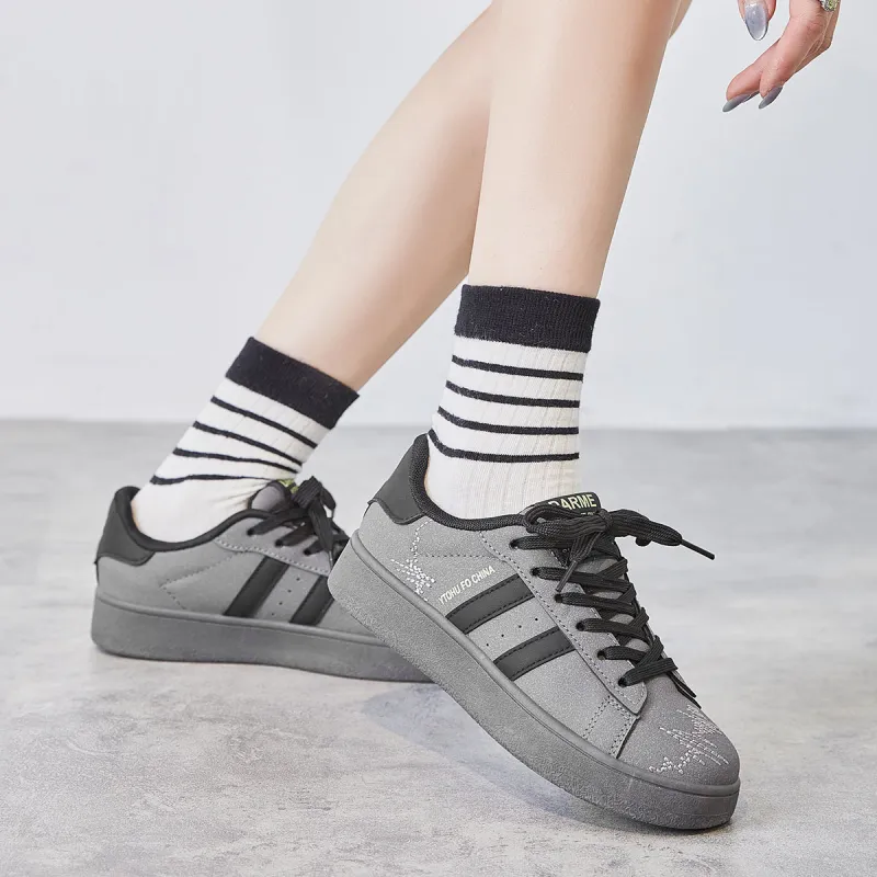 Georgina Goodman Small White Shoes Anti Slip Wear Resistant Lightweight Breathable Low Top Skateboard Shoes Women's-8