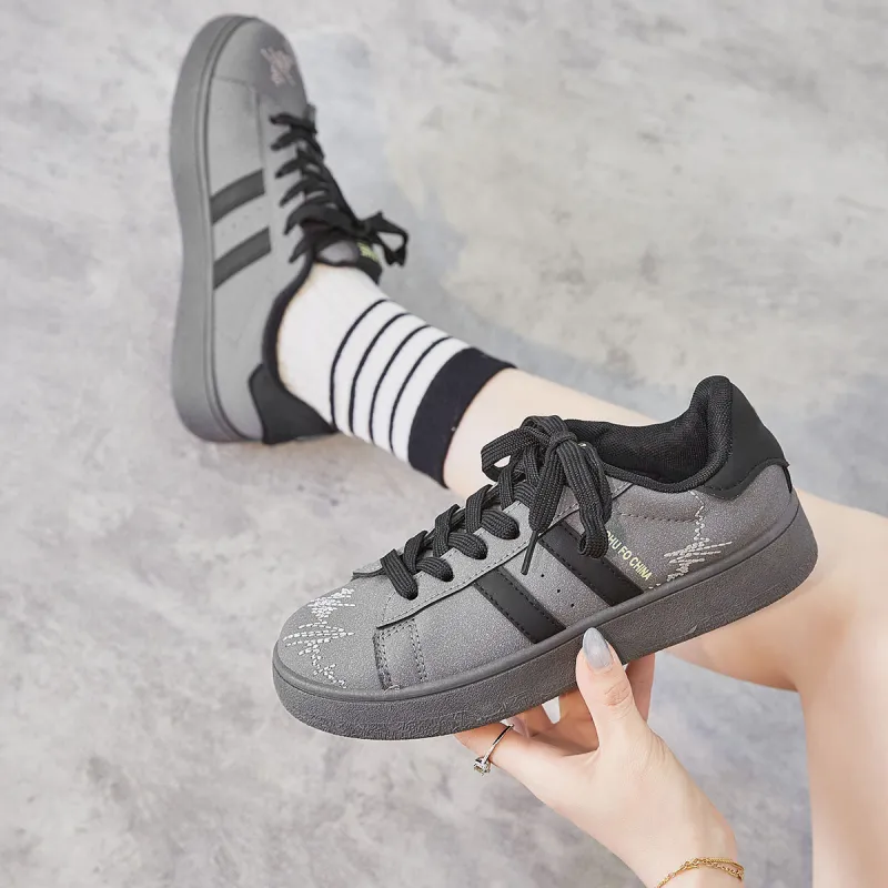 Georgina Goodman Small White Shoes Anti Slip Wear Resistant Lightweight Breathable Low Top Skateboard Shoes Women's-10