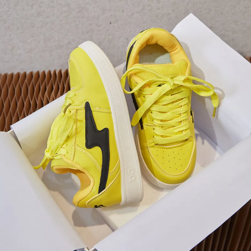 Georgina Goodman Lightweight Anti Slip Low Top Skateboard Shoes Women's Yellow-4