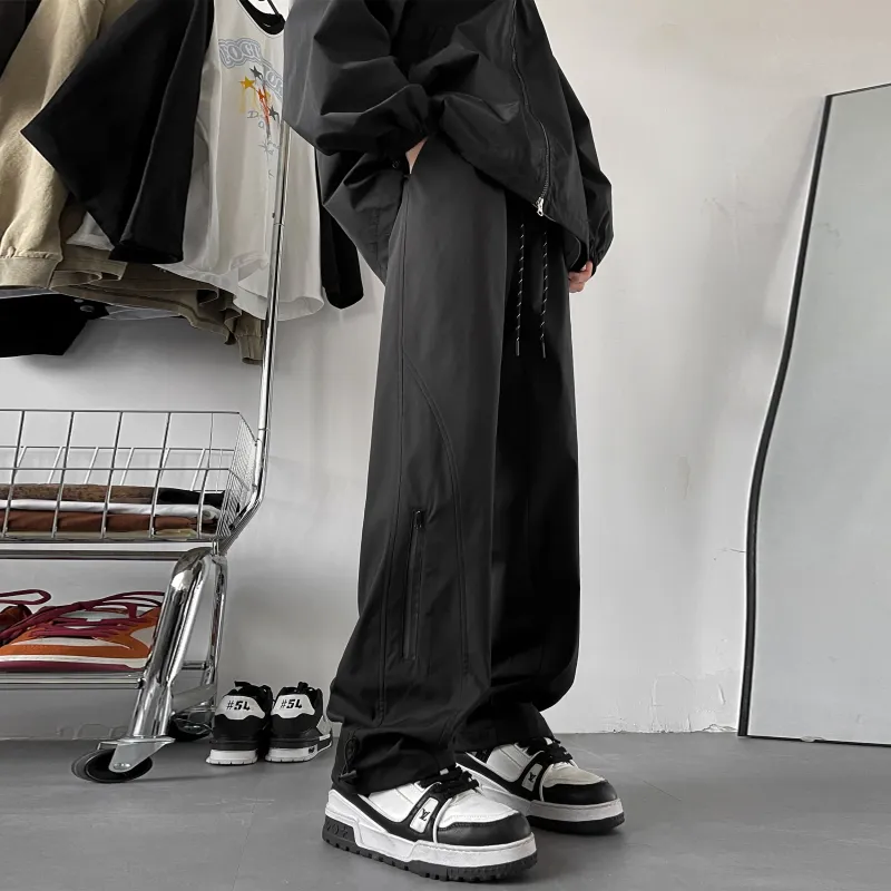 NAXUSTO Casual Pants Unisex Black-2