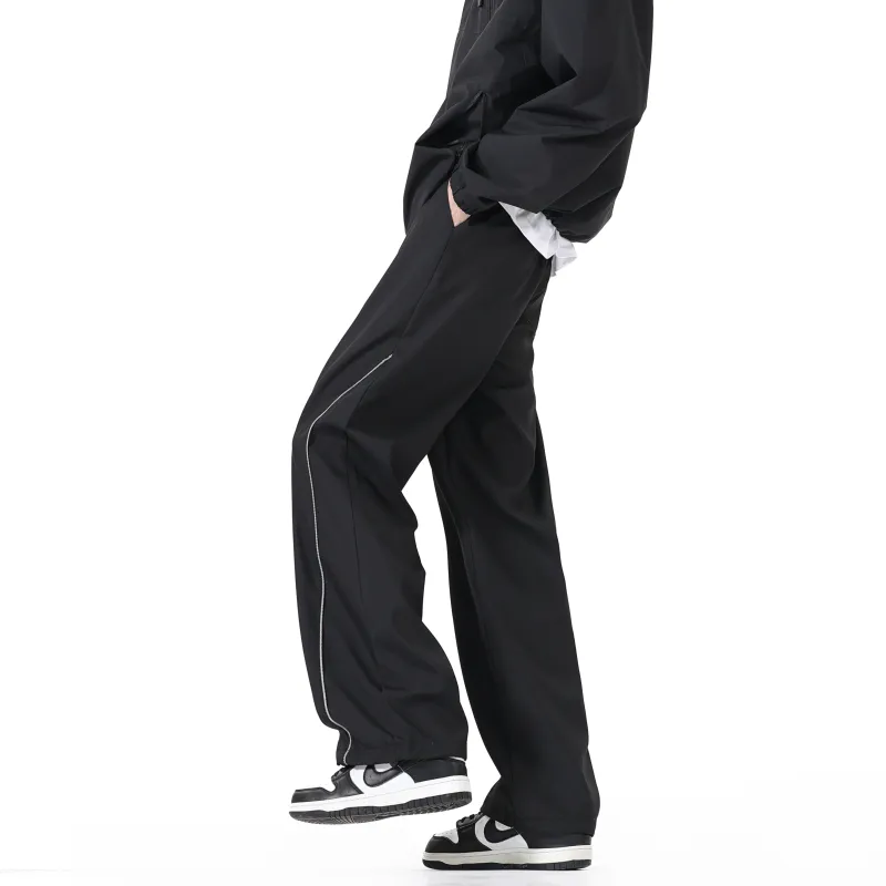 NAXUSTO Casual Pants Unisex Gray Stretch-3