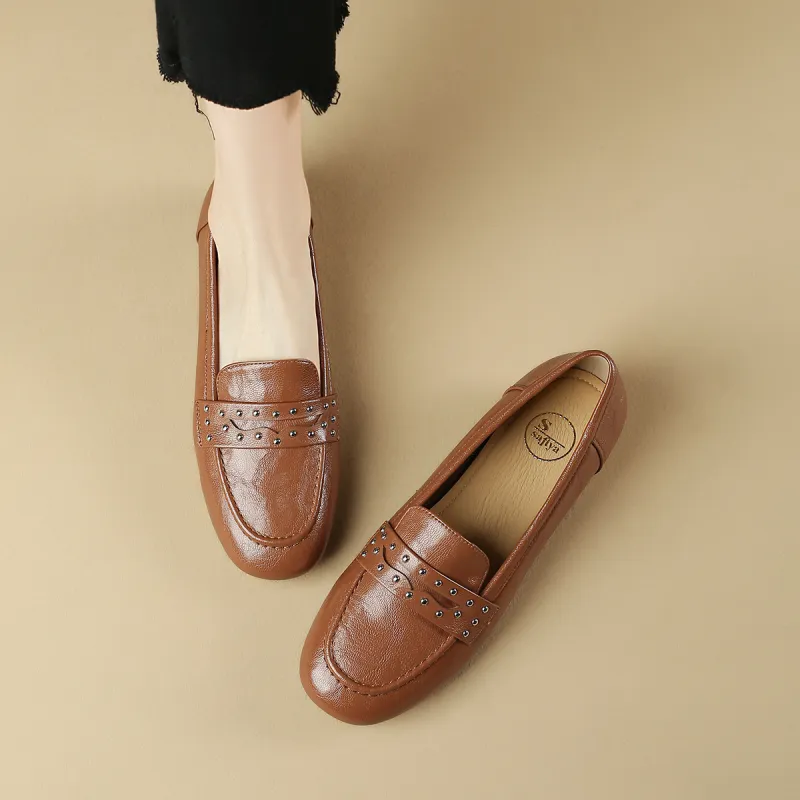SAFIYA Loafers Women's Black, Beige, Caramel-14