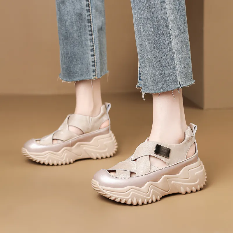 Safiya Chunky Sneakers Women's Champagne-7