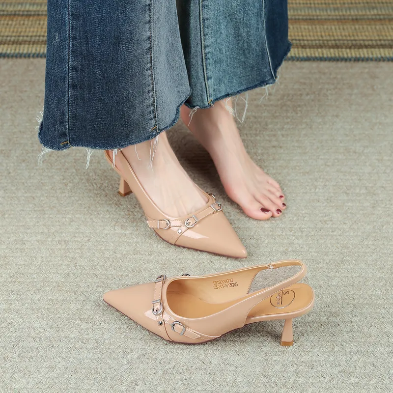 Safiya Chunky Heel One Strap Sandals Women's-14