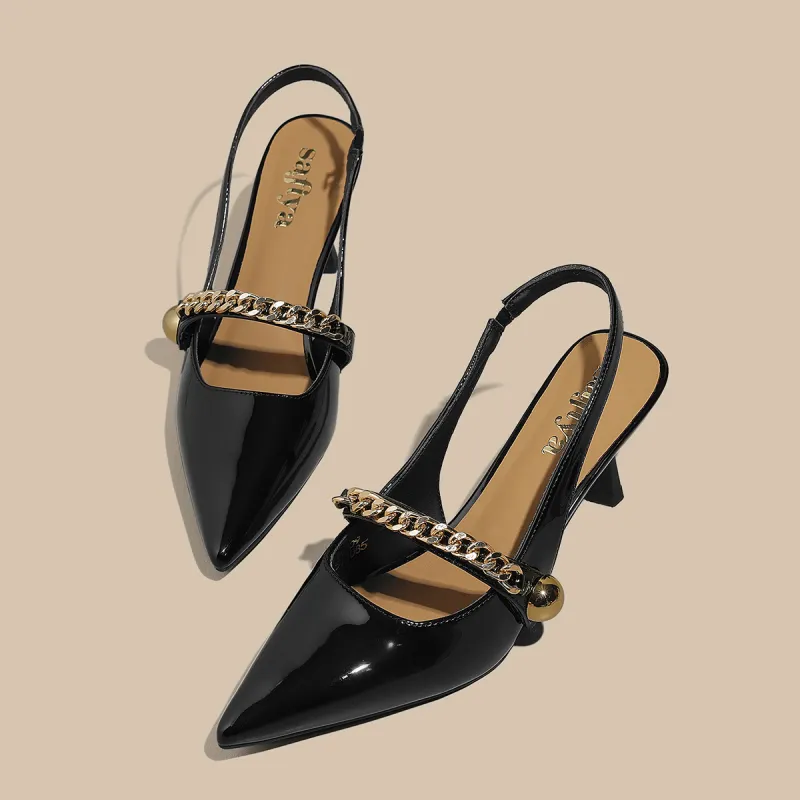 Safiya Chunky Heel One Strap Sandals Women's-5