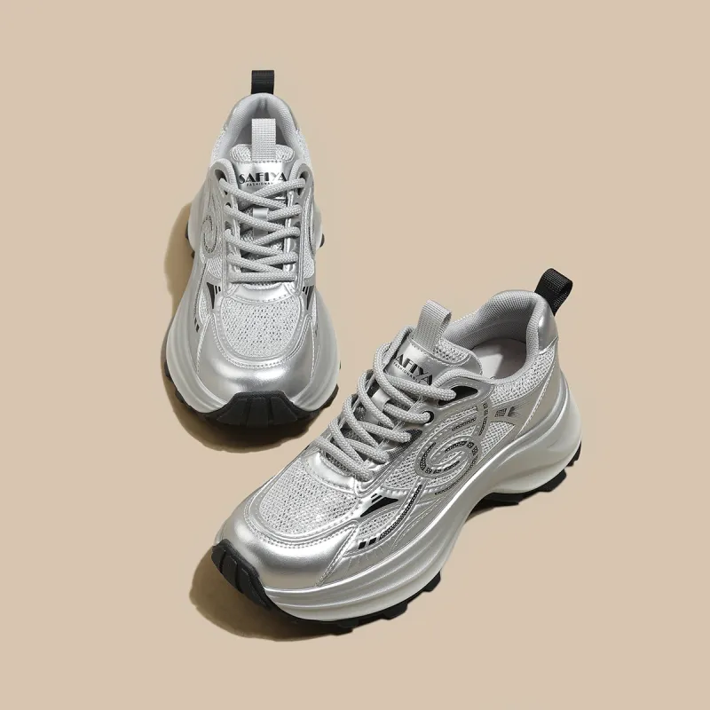 Safiya Cushioning Abrasion Resistant Lightweight Low Top Chunky Sneakers Women's-1