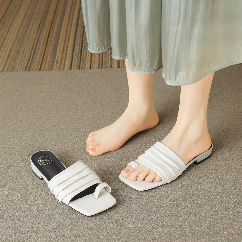 Safiya Slide Slippers 2.6cm Women's Beige-5