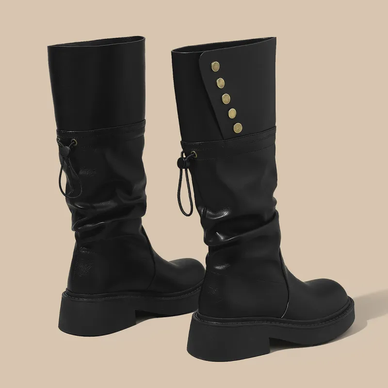 SAFIYA Knee high Boots Women's Black/Brown-2