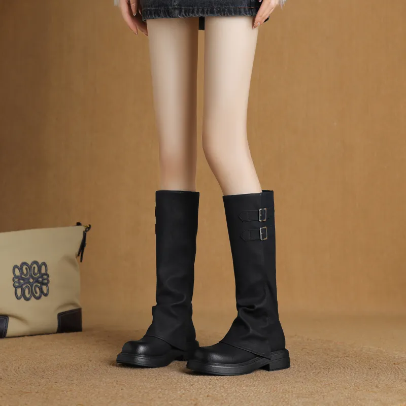 SAFIYA Knee high Boots Women's Black/Brown-5