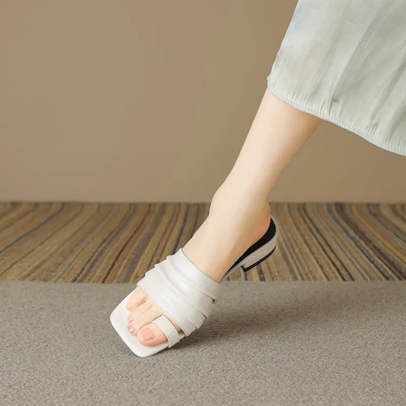Safiya Slide Slippers 2.6cm Women's Beige-3