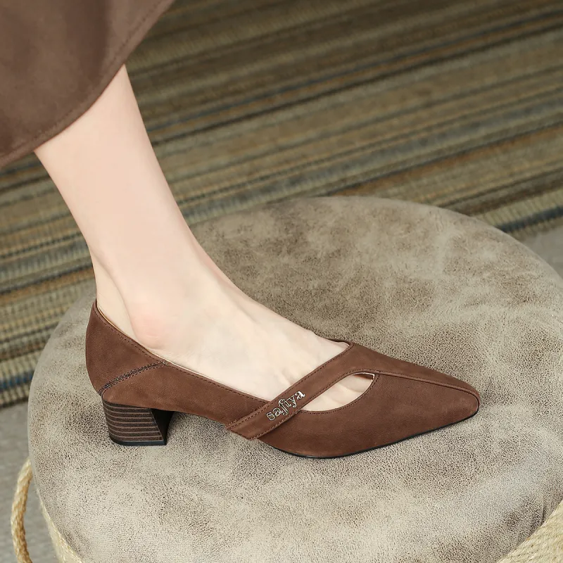 Safiya Chunky Heel High Heels 4.3cm Women's-3