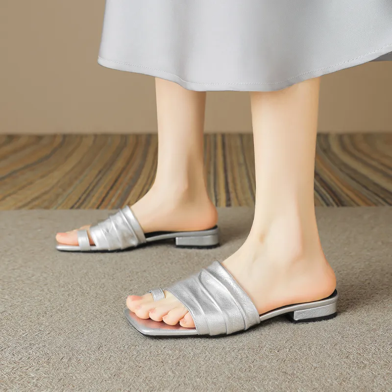 Safiya Slide Slippers 2.6cm Women's Beige-9