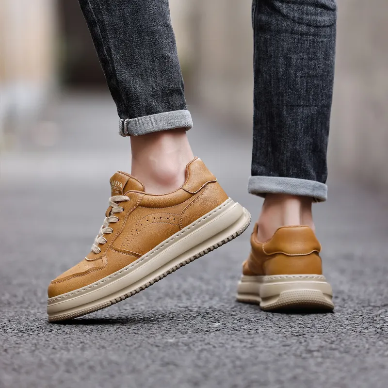 Safiya Low Top Skateboard Shoes Men's Yellow Brown-4