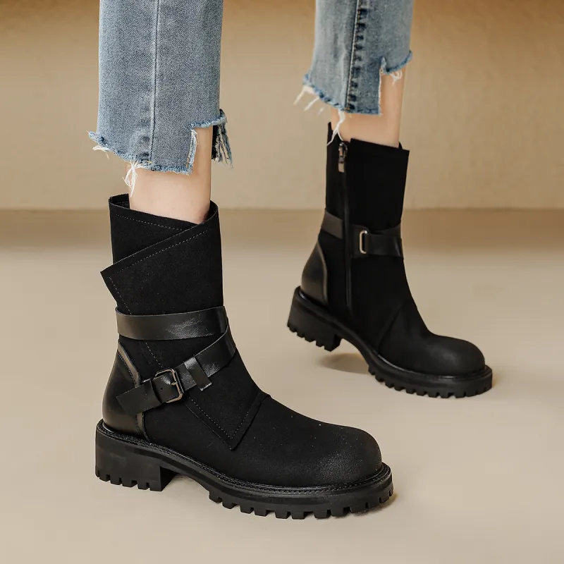 SAFIYA Ankle Boots Women's Black/Brown-4