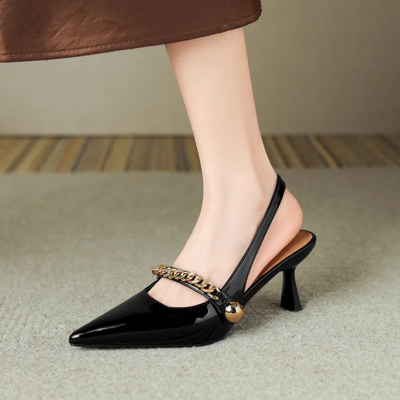 Safiya Chunky Heel One Strap Sandals Women's-6