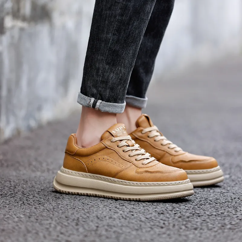 Safiya Low Top Skateboard Shoes Men's Yellow Brown-1
