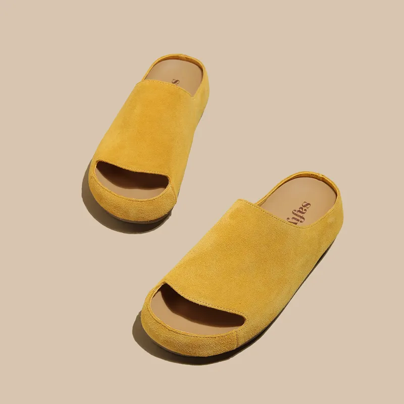 SAFIYA Slide Slippers Women's Mustard Green/Lemon Yellow-8