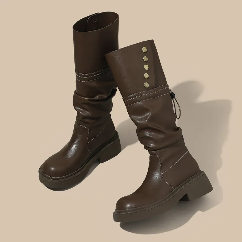 SAFIYA Knee high Boots Women's Black/Brown-10