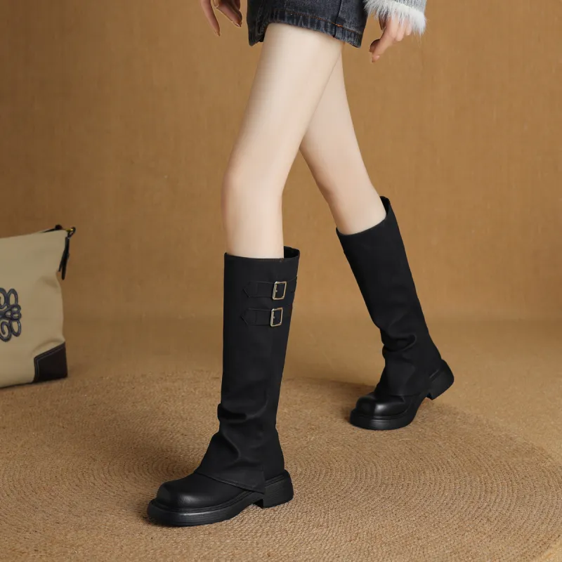 SAFIYA Knee high Boots Women's Black/Brown-3