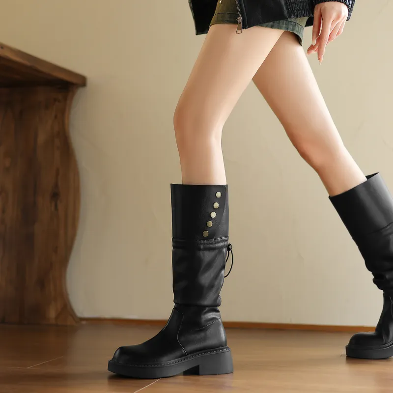 SAFIYA Knee high Boots Women's Black/Brown-4