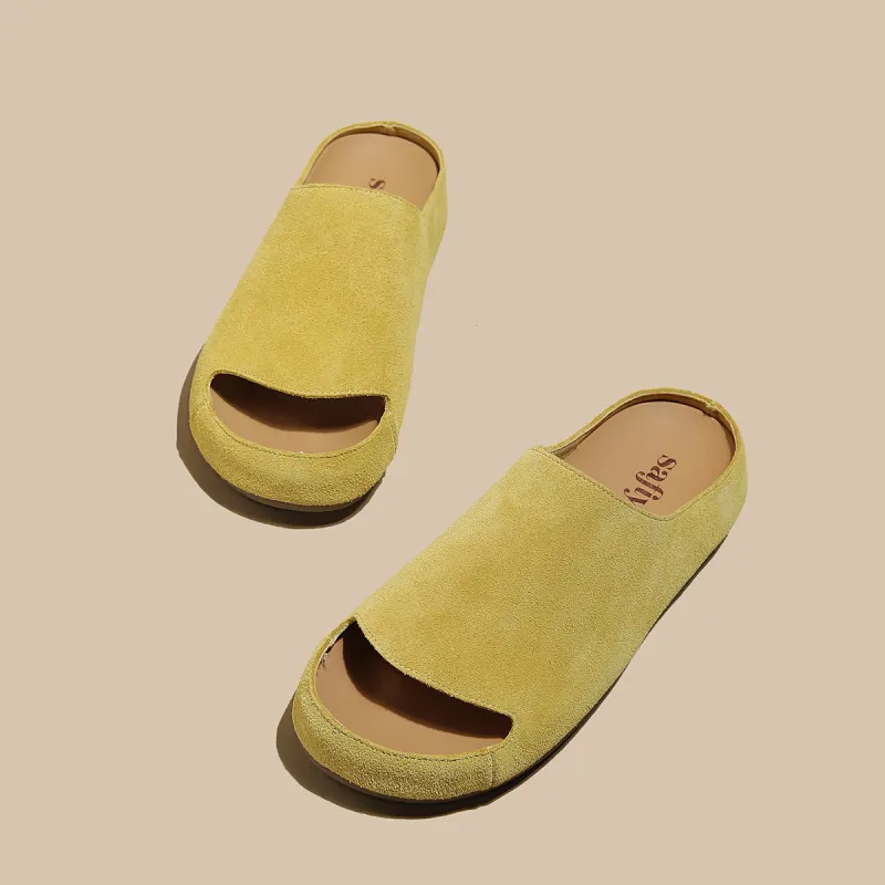SAFIYA Slide Slippers Women's Mustard Green/Lemon Yellow-2