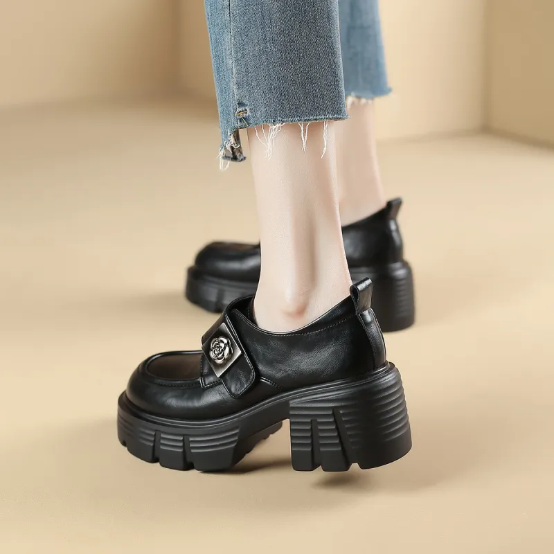 Safiya Chunky Heel Loafers Women's-5