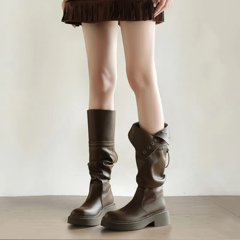 SAFIYA Knee high Boots Women's Black/Brown-11