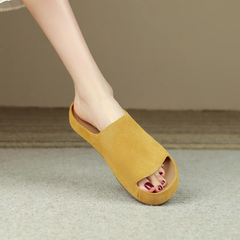 SAFIYA Slide Slippers Women's Mustard Green/Lemon Yellow-10