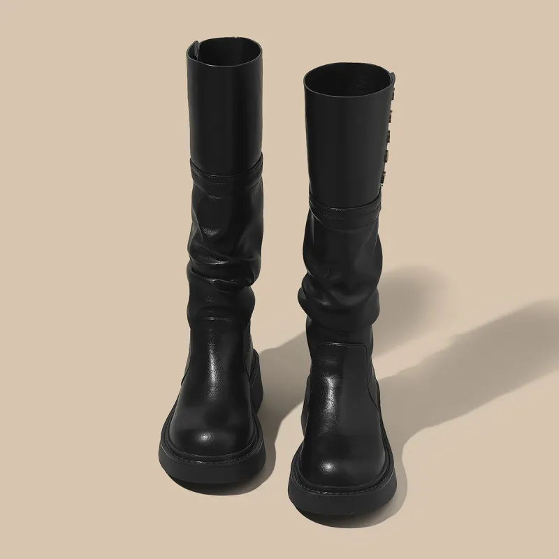 SAFIYA Knee high Boots Women's Black/Brown-1