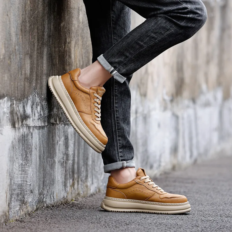Safiya Low Top Skateboard Shoes Men's Yellow Brown-5