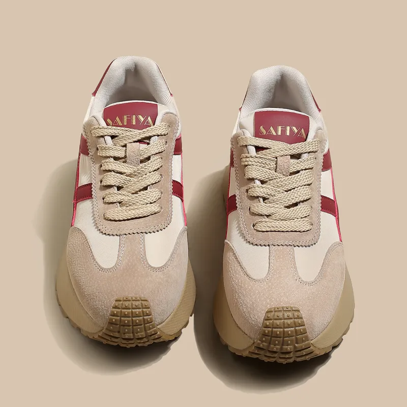 Safiya Cushioning Wear Resistant Low Top Casual Shoes Women's Khaki Red-1