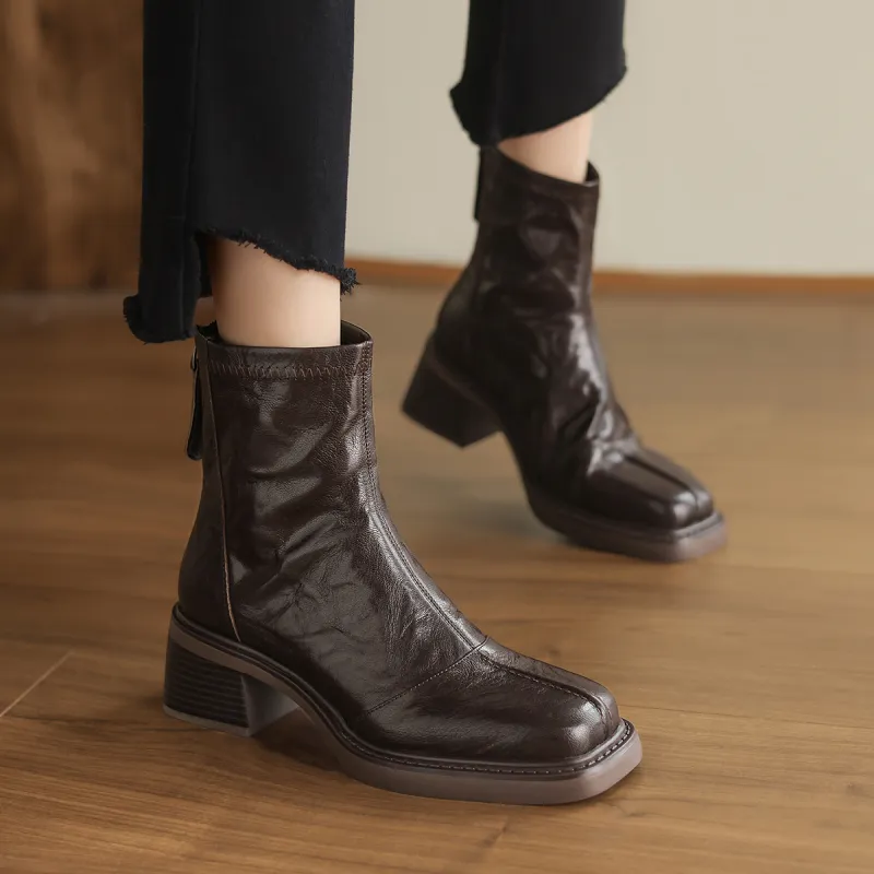 SAFIYA Ankle Boots Women's Black/Brown-9