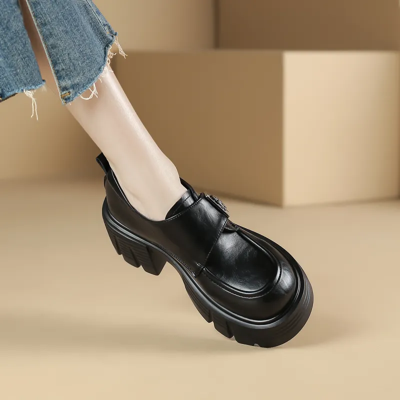 Safiya Chunky Heel Loafers Women's-6