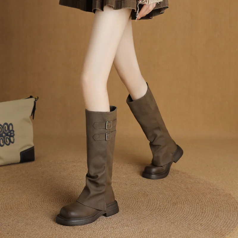 SAFIYA Knee high Boots Women's Black/Brown-10