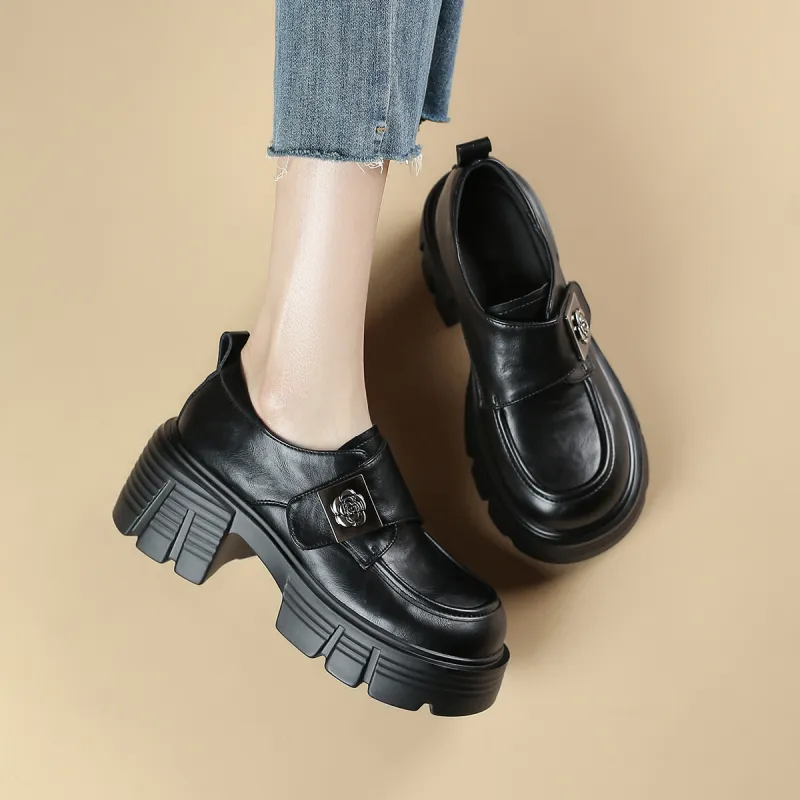 Safiya Chunky Heel Loafers Women's-4