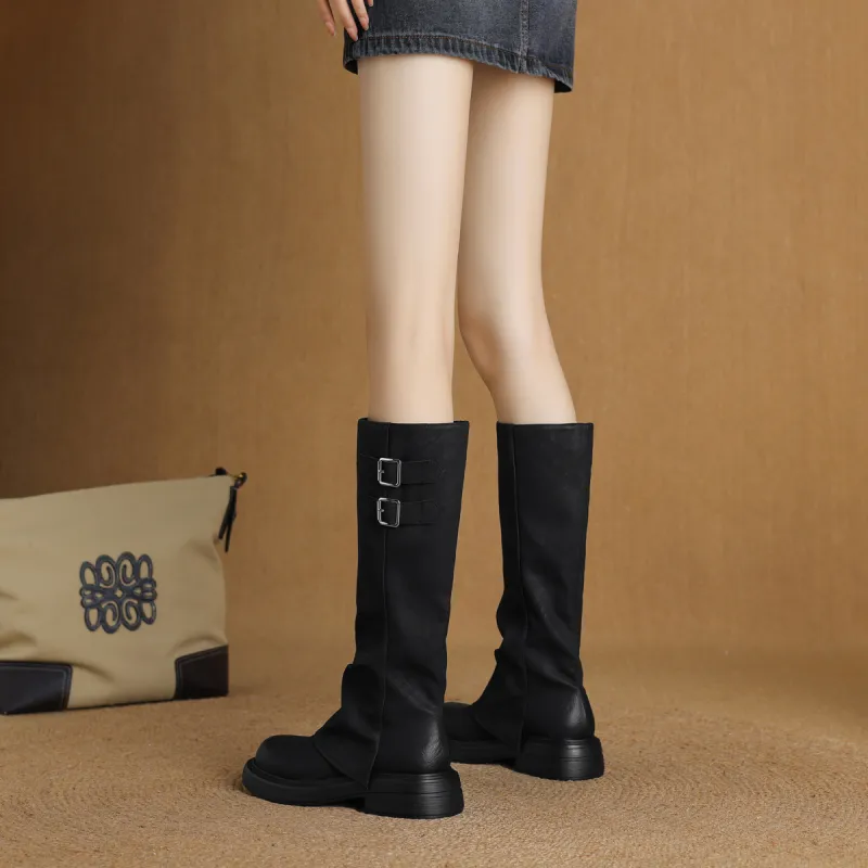 SAFIYA Knee high Boots Women's Black/Brown-6