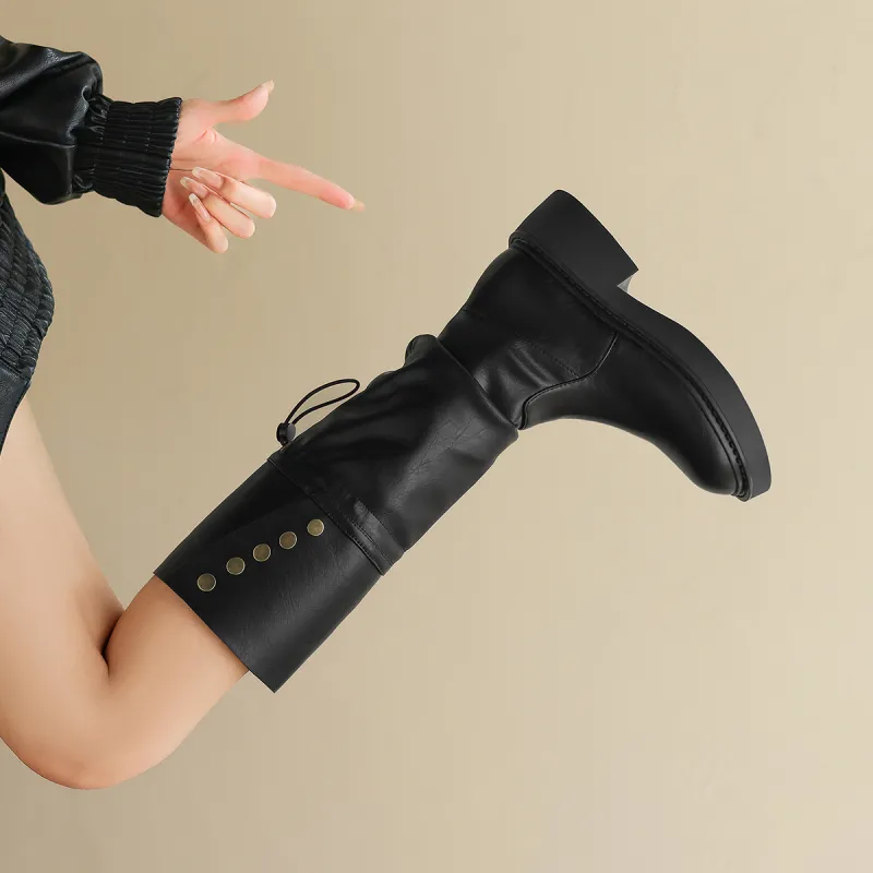 SAFIYA Knee high Boots Women's Black/Brown-5