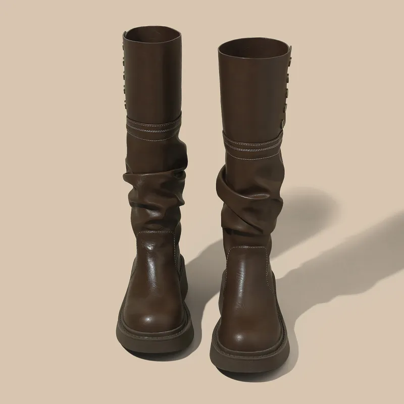 SAFIYA Knee high Boots Women's Black/Brown-8