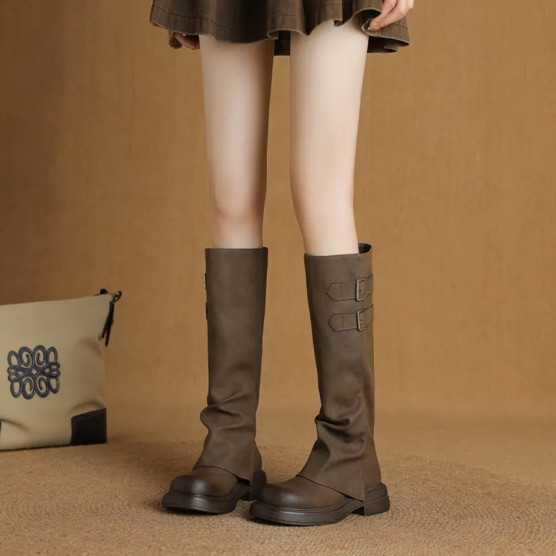 SAFIYA Knee high Boots Women's Black/Brown-11